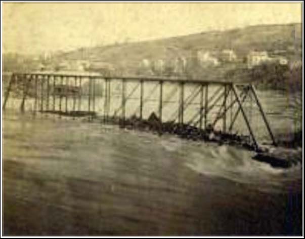 1876 Flood RR Bridge Mono