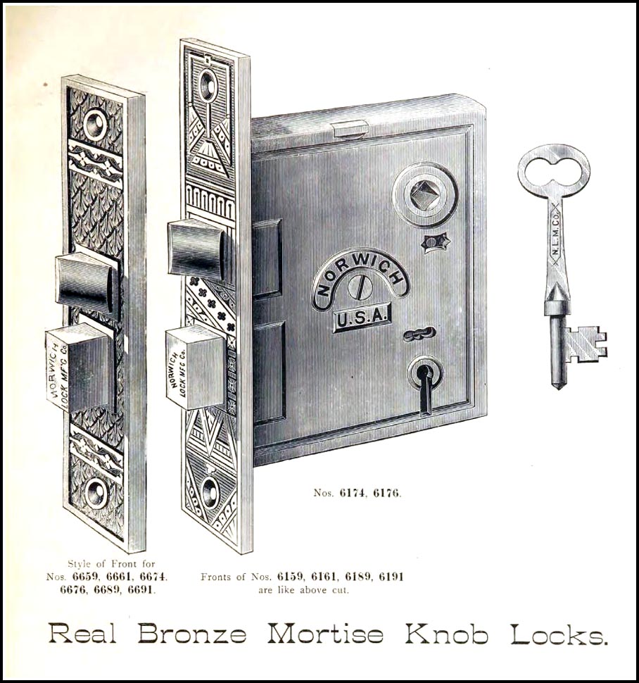 1888 Norwich Lock Mfg Door Lock
