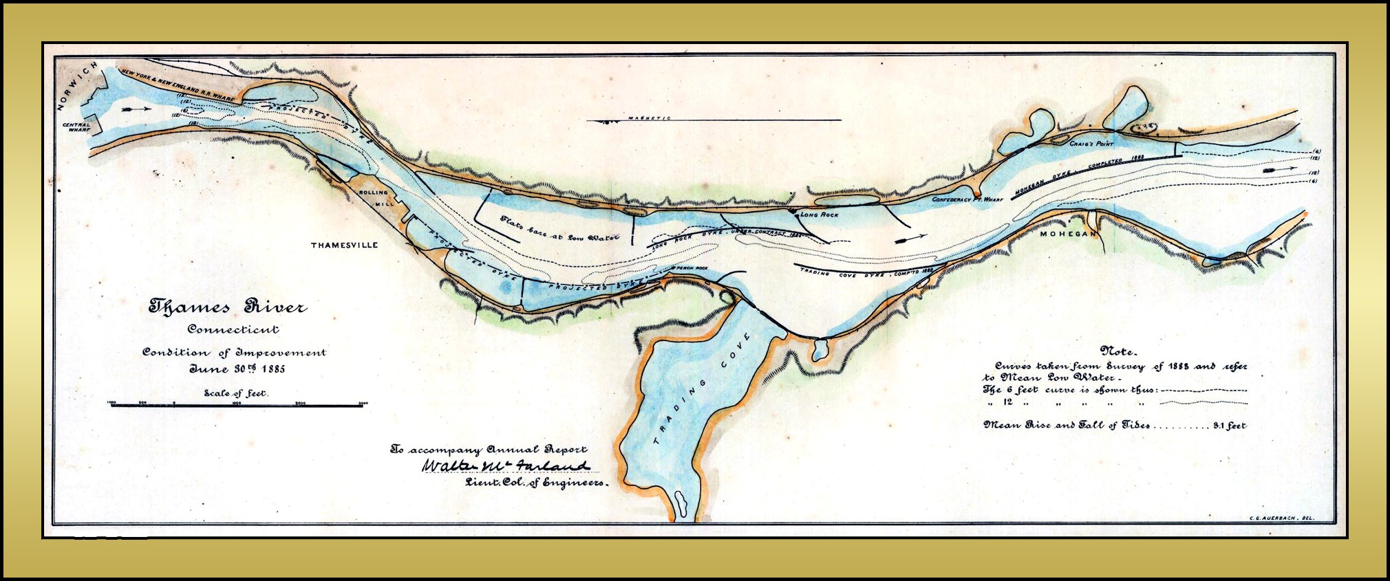 1885 Map Of Thames River
